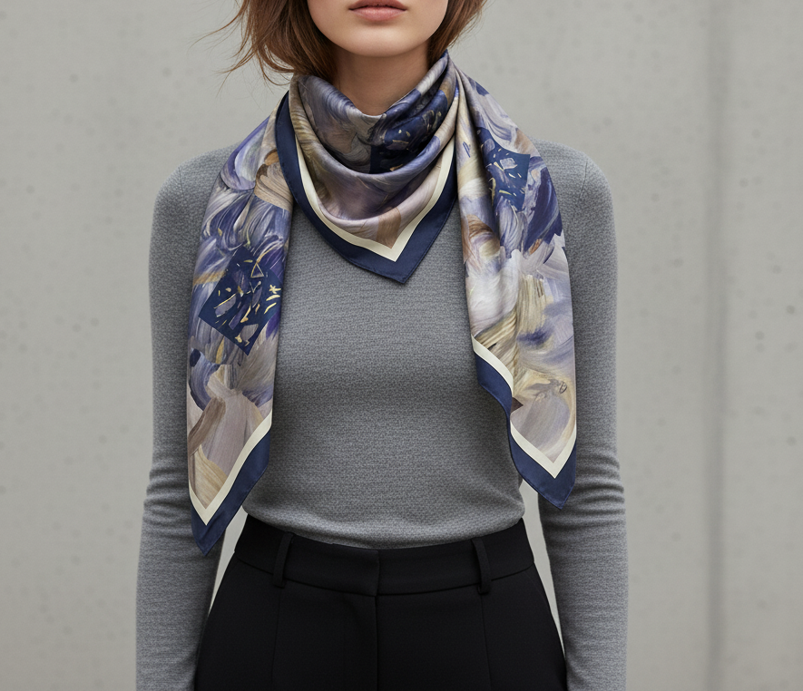 Blue Mirage Silk Scarf