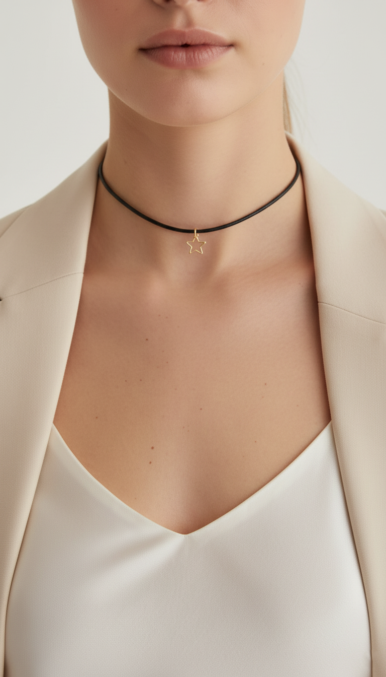 Stellar Leather Chocker Necklace