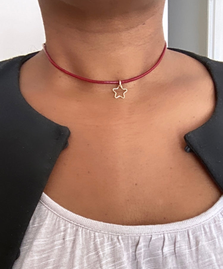 Stellar Leather Chocker Necklace