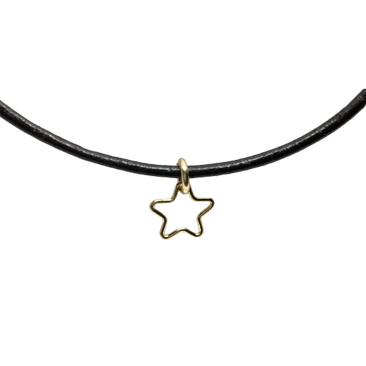 Stellar Radiance Leather Chocker Necklace