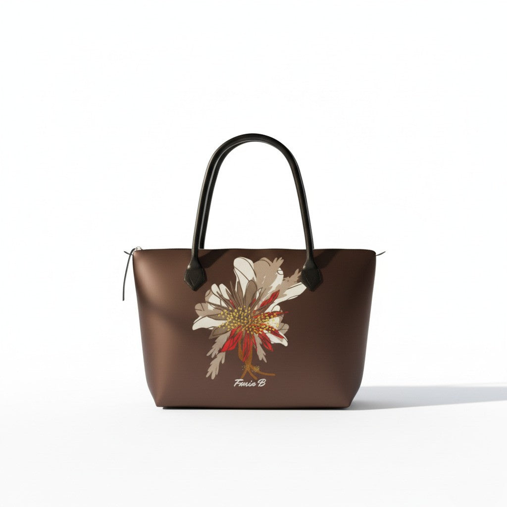 Tropical Art Nouveau Tote Bag - Chocolat