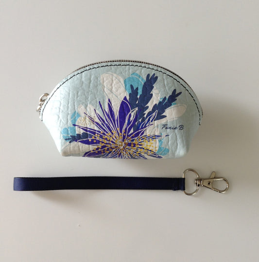 Tropical Art Nouveau Mini Little Purse - Baby Blue